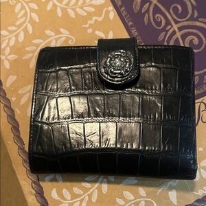 Brighton Black Croc-Embossed Wallet